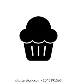 Cup cake icon vector. Cup cake sign and symbol