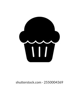 Cup cake icon vector. Cup cake sign and symbol