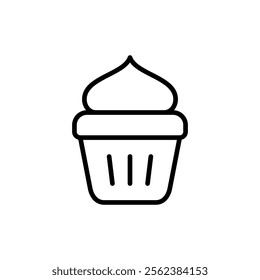 Cup cake icon vector. Cup cake sign and symbol
