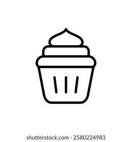 Cup cake icon vector. Cup cake sign and symbol
