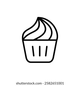 Cup cake icon vector. Cup cake sign and symbol