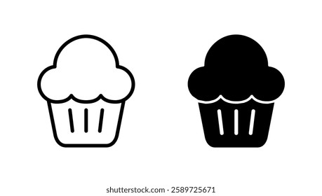 Cup cake icon vector. Cup cake sign and symbol