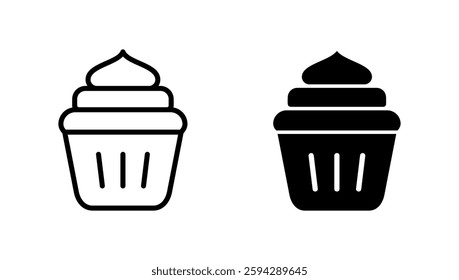 Cup cake icon vector. Cup cake sign and symbol