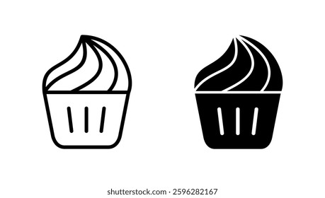 Cup cake icon vector. Cup cake sign and symbol