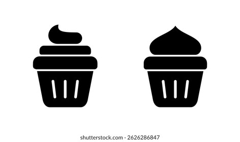 Cup cake icon vector. Cup cake sign and symbol