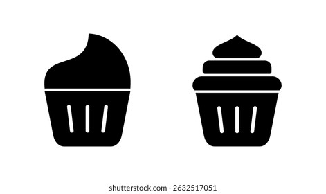 Cup cake icon vector. Cup cake sign and symbol