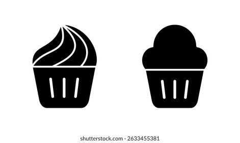 Cup cake icon vector. Cup cake sign and symbol