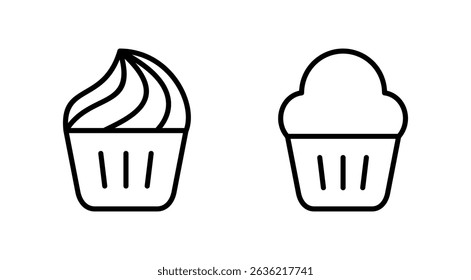 Cup cake icon vector. Cup cake sign and symbol