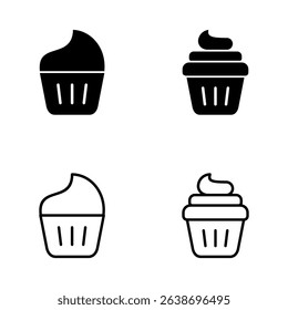 Cup cake icon vector. Cup cake sign and symbol