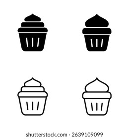 Cup cake icon vector. Cup cake sign and symbol