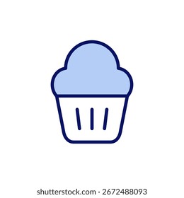 Vector de icono de pastel de taza. Señal y símbolo de la torta de la taza