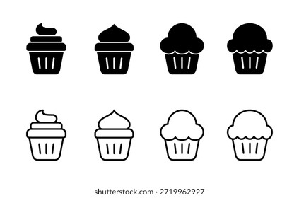 Vector de icono de pastel de taza. Señal y símbolo de la torta de la taza