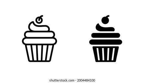 Cup Cake icon vector for web, computer and mobile app