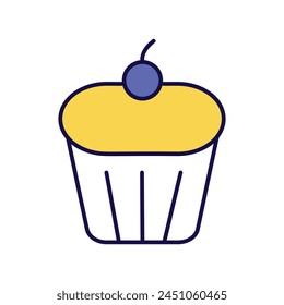 cup cake icon with white background vector stock illustration