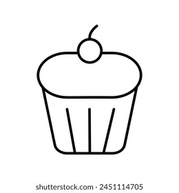 cup cake icon with white background vector stock illustration