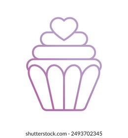 Icono de pastel de taza con fondo blanco Vector ilustración de stock