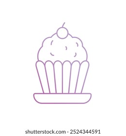 cup cake icon with white background vector stock illustration