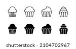 Cup cake icons set. Cup cake sign and symbol