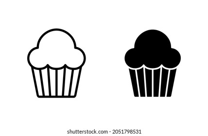 Cup cake icons set. Cup cake sign and symbol