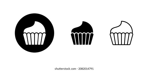 Cup cake icons set. Cup cake sign and symbol