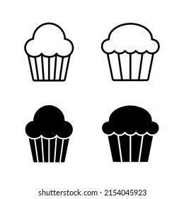 Cup cake icons vector. Cup cake sign and symbol
