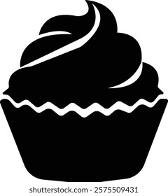 cup cake icon.Sweet icon based logo design editable vector file. cup cake, slice, pasty, birthday cake.cake icon Design in thin line vector style. Simple Vector Illustration Logo.