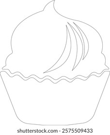 cup cake icon.Sweet icon based logo design editable vector file. cup cake, slice, pasty, birthday cake.cake icon Design in thin line vector style. Simple Vector Illustration Logo.