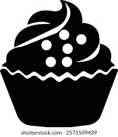 cup cake icon.Sweet icon based logo design editable vector file. cup cake, slice, pasty, birthday cake.cake icon Design in thin line vector style. Simple Vector Illustration Logo.