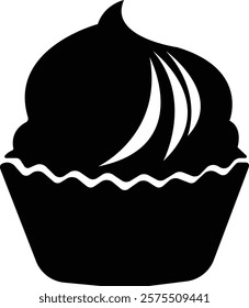 cup cake icon.Sweet icon based logo design editable vector file. cup cake, slice, pasty, birthday cake.cake icon Design in thin line vector style. Simple Vector Illustration Logo.