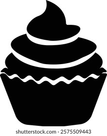 cup cake icon.Sweet icon based logo design editable vector file. cup cake, slice, pasty, birthday cake.cake icon Design in thin line vector style. Simple Vector Illustration Logo.