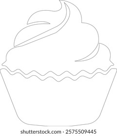 cup cake icon.Sweet icon based logo design editable vector file. cup cake, slice, pasty, birthday cake.cake icon Design in thin line vector style. Simple Vector Illustration Logo.