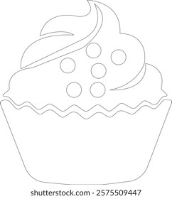 cup cake icon.Sweet icon based logo design editable vector file. cup cake, slice, pasty, birthday cake.cake icon Design in thin line vector style. Simple Vector Illustration Logo.