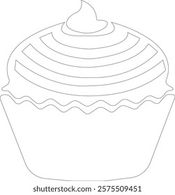 cup cake icon.Sweet icon based logo design editable vector file. cup cake, slice, pasty, birthday cake.cake icon Design in thin line vector style. Simple Vector Illustration Logo.