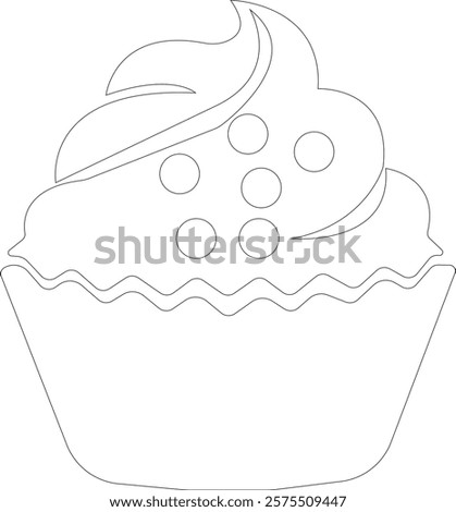 cup cake icon.Sweet icon based logo design editable vector file. cup cake, slice, pasty, birthday cake.cake icon Design in thin line vector style. Simple Vector Illustration Logo.