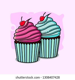 cup cake illustration