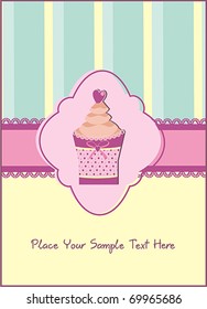 cup cake invitation