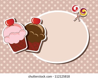 Cup cake invitation background with place for text