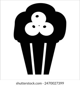 Cup cake isolated on white background icon silhouette