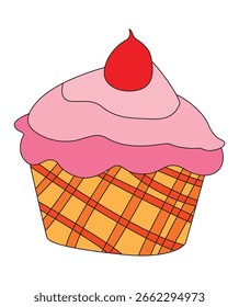 Cup of cake isolated on white background