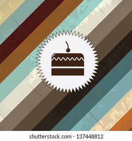 Cup cake label over vintage background vector illustration