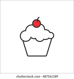Cup cake line icon