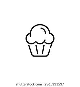 Cup cake line icon isolated on white background