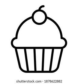 icono de la línea del pastel de taza, iconos de Feliz Navidad y Feliz Año Nuevo para diseño web y móvil