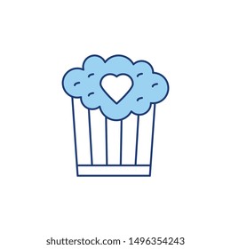 cup cake line style icon for food