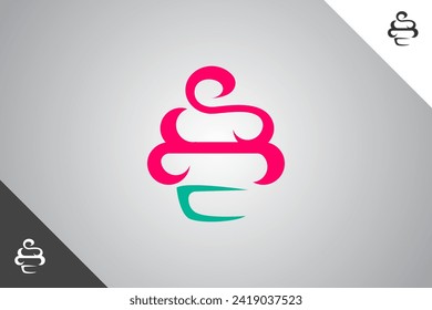Cup cake logo. Bakery, cakes and pastries logo identity template. Perfect logo for business related to bakery, cakes and pastries. Isolated background. Vector eps 10.