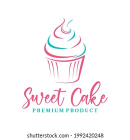 Cup Cake Logo Design vector