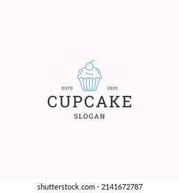 Cup cake logo icon design template vector illustration