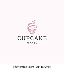 Cup cake logo icon design template vector illustration