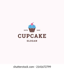 Cup cake logo icon design template vector illustration