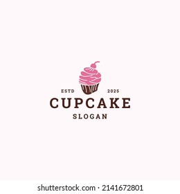 Icono de logotipo de torta de copas modelo vectorial